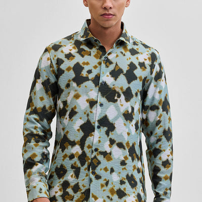 Green Textured Abstract Shirt
