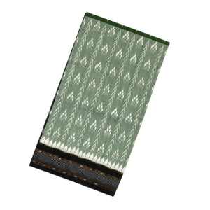 Shadow Green & Green Handloom Orissa Cotton Saree With Tie & Dye Motifs