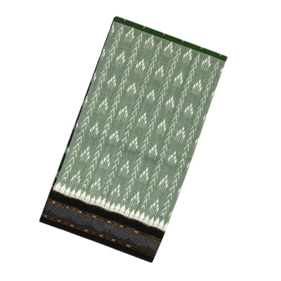 Shadow Green & Green Handloom Orissa Cotton Saree With Tie & Dye Motifs