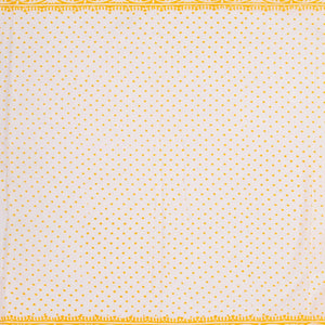 Yellow Woven Jaipur Cotton Saree Printed With White Tribal Motifs