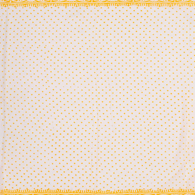 Yellow Woven Jaipur Cotton Saree Printed With White Tribal Motifs