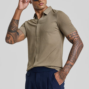 Beige Textured Polo T-Shirt