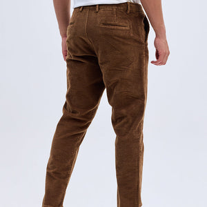 Brown Corduroy Slim Fit Trousers