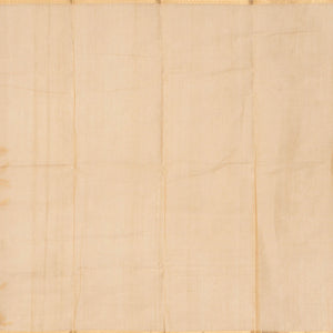 Taupe Handloom Kanchi Cotton Saree With Zari Stripes