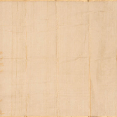 Taupe Handloom Kanchi Cotton Saree With Zari Stripes