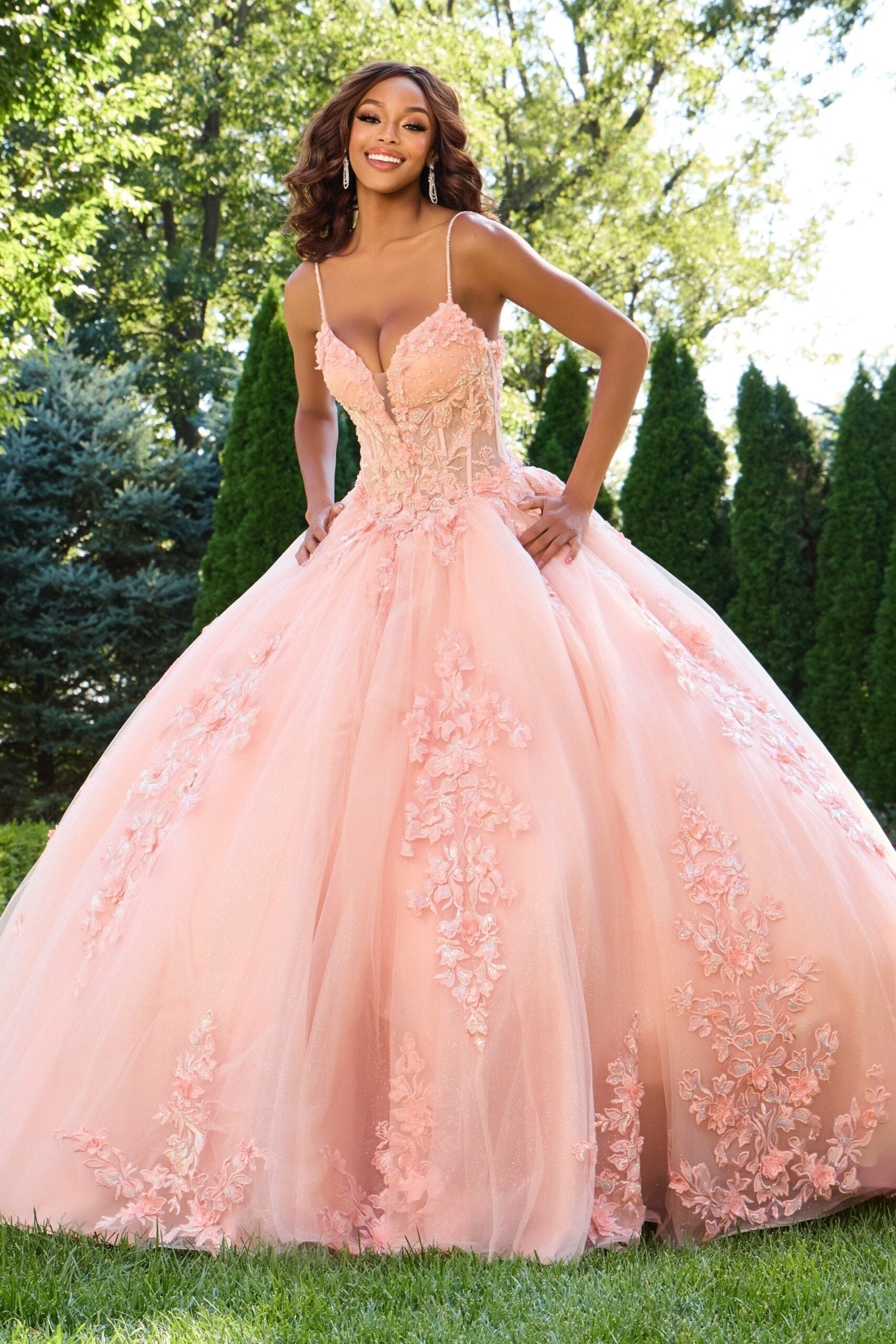 Jovani 43431 Long Ball Gown Floral Quinceanera Dress
