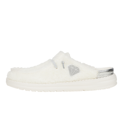 Wendy Slip Fuzzy Bridal - White/Silver