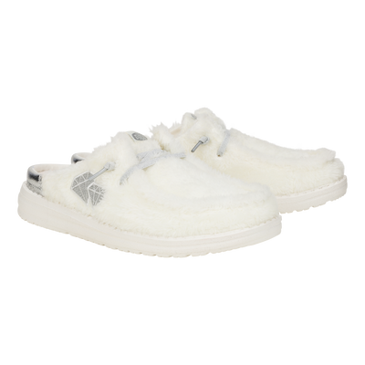 Wendy Slip Fuzzy Bridal - White/Silver