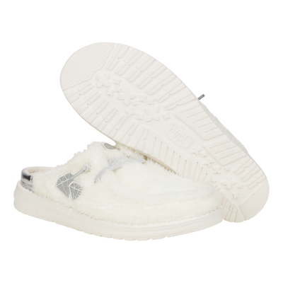 Wendy Slip Fuzzy Bridal - White/Silver