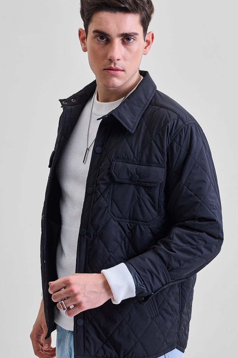 Black Double Pocket Relaxed Fit Jacket