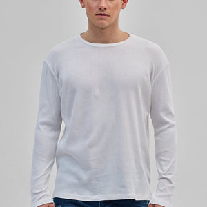 White Textured Sweatshirt