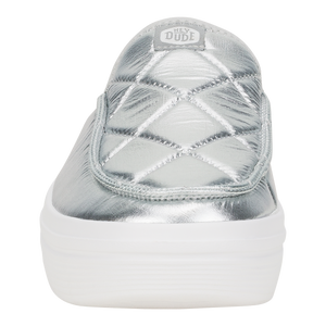 Austin Lift Metallic Puffer - Silver/White