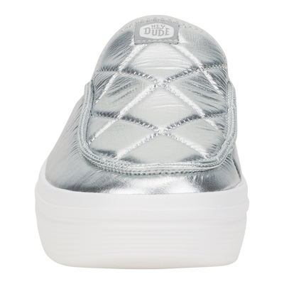 Austin Lift Metallic Puffer - Silver/White