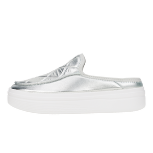 Austin Lift Metallic Puffer - Silver/White