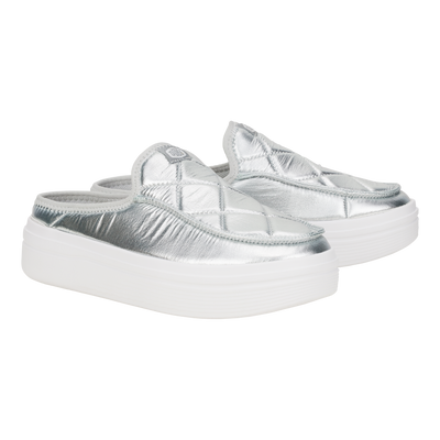 Austin Lift Metallic Puffer - Silver/White