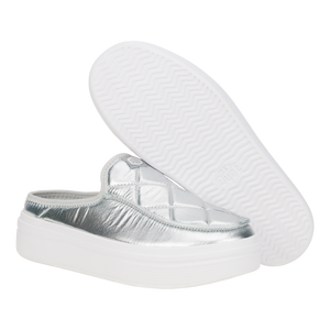 Austin Lift Metallic Puffer - Silver/White