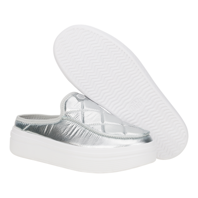 Austin Lift Metallic Puffer - Silver/White