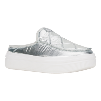 Austin Lift Metallic Puffer - Silver/White