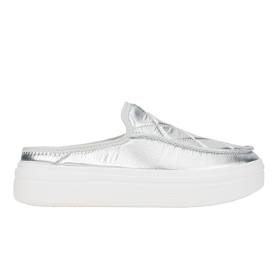 Austin Lift Metallic Puffer - Silver/White