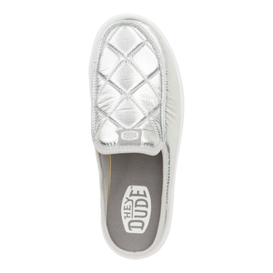 Austin Lift Metallic Puffer - Silver/White