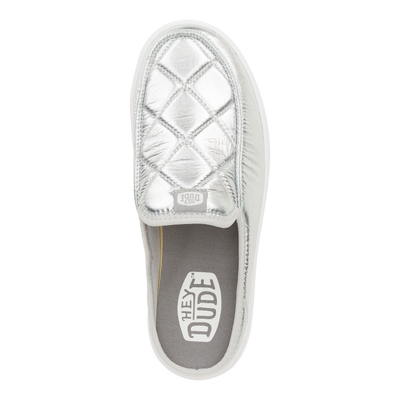 Austin Lift Metallic Puffer - Silver/White