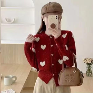 Kiana Cute Woolen Sweater with Heart Detail