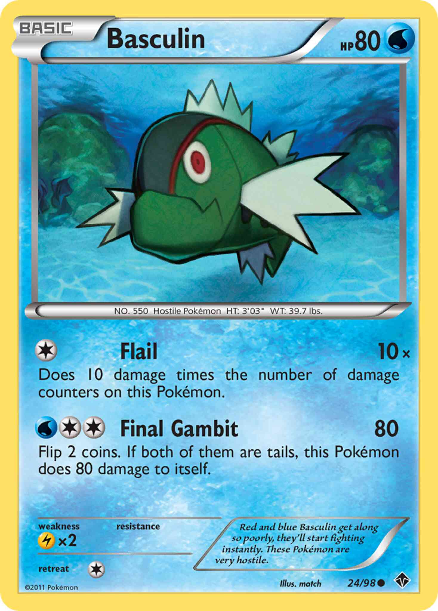 Basculin - 24/98 - Common [bw2-24] [Reverse Holo]