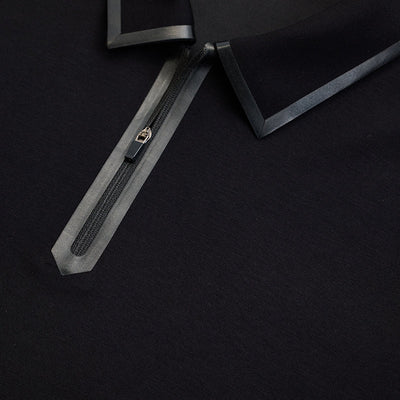 Black Zipper Polo T-Shirt