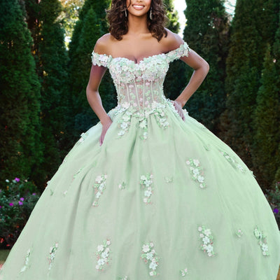 Jovani 43811 Sweet 16 Quinceanera Dress Long Floral Applique Ball Gown