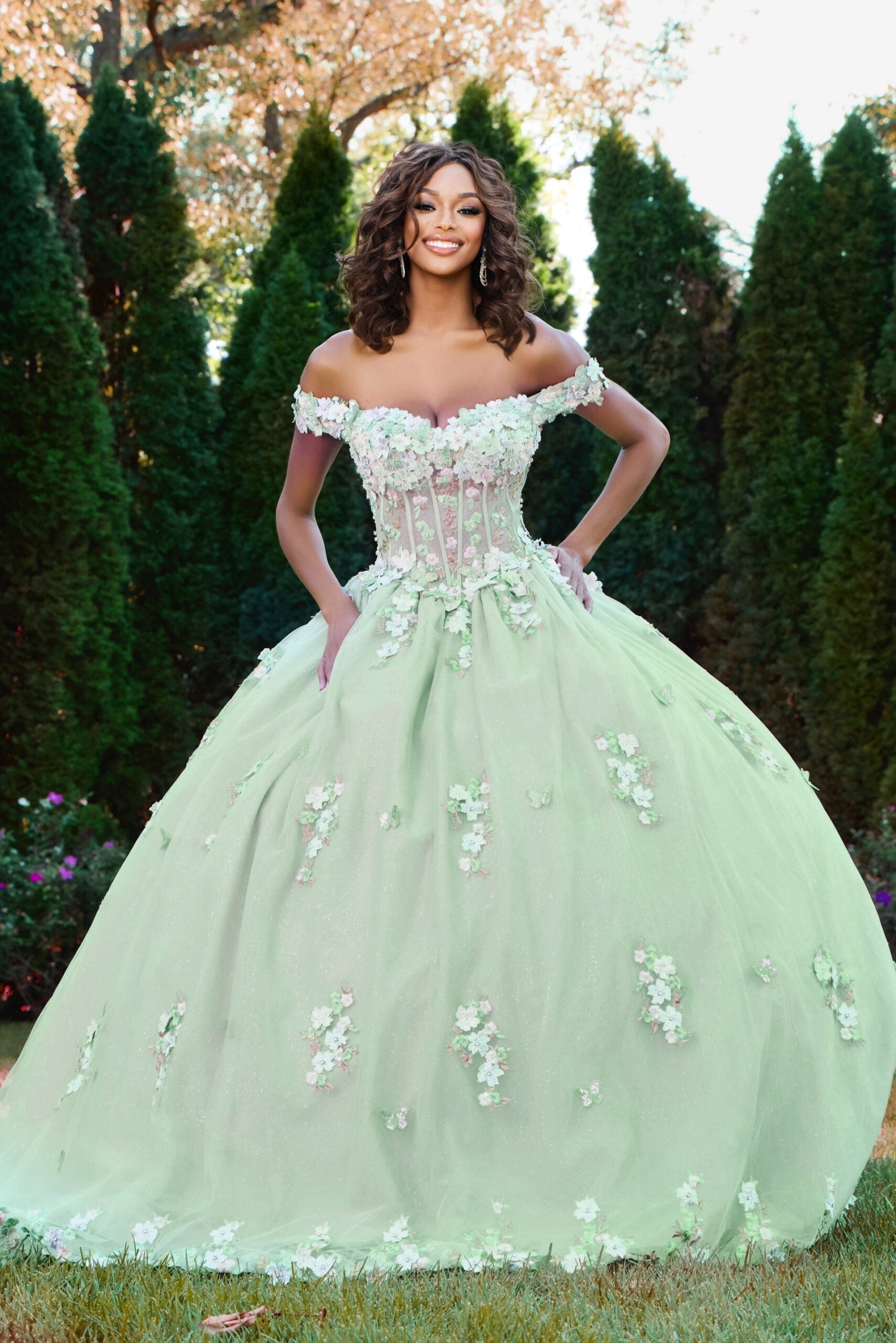 Jovani 43811 Sweet 16 Quinceanera Dress Long Floral Applique Ball Gown