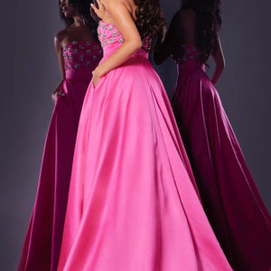 Beaded Strapless A-line Slit Gown by Jovani 43822
