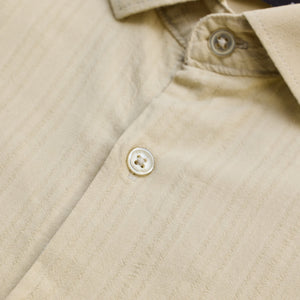 Beige Slim Fit Stripes Shirt