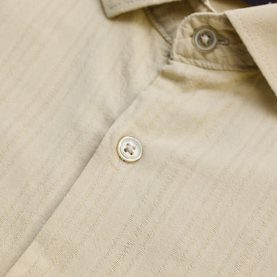 Beige Slim Fit Stripes Shirt