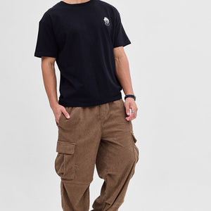 Brown Corduroy Baggy Fit Cargo