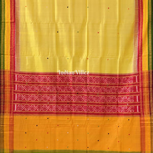 Yellow Kathiphera Odisha Ikat Khandua Silk Saree