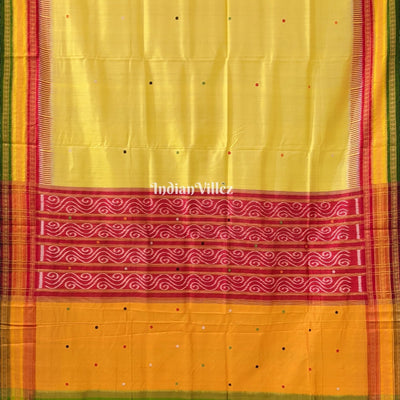 Yellow Kathiphera Odisha Ikat Khandua Silk Saree