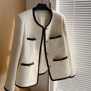 Riyo Statement Woolen Tweed Cardigan