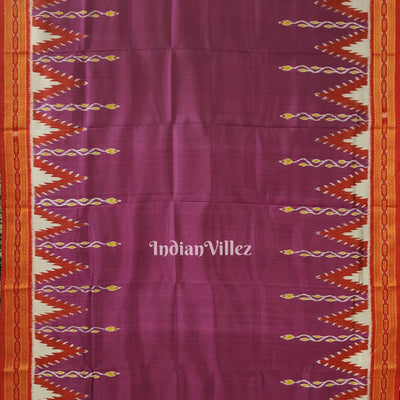 Purple Phoda Kumbha Odisha Handloom Khandua Silk Saree