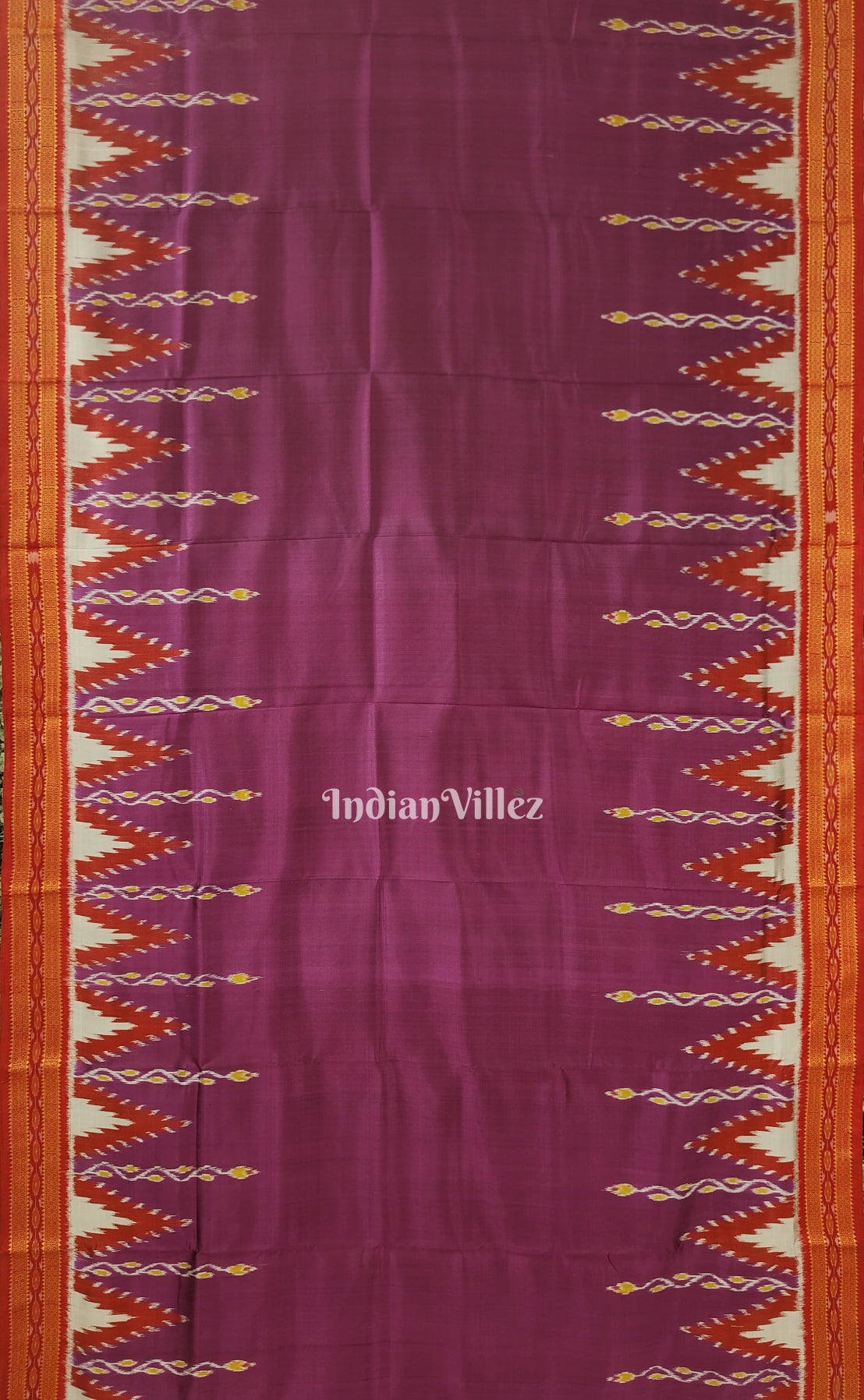 Purple Phoda Kumbha Odisha Handloom Khandua Silk Saree