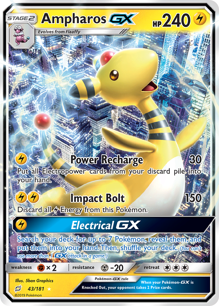 Ampharos-GX - 43/181 - Rare Holo GX