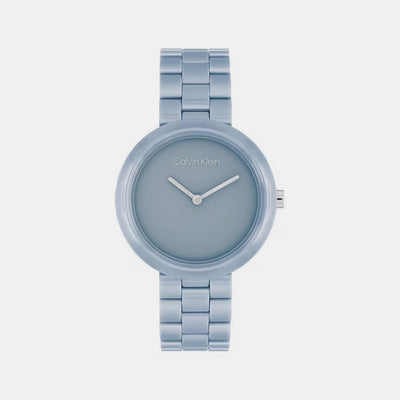 Ck Pure Women Quartz Blue Dial Analog Stainless Steel Watch 25100074