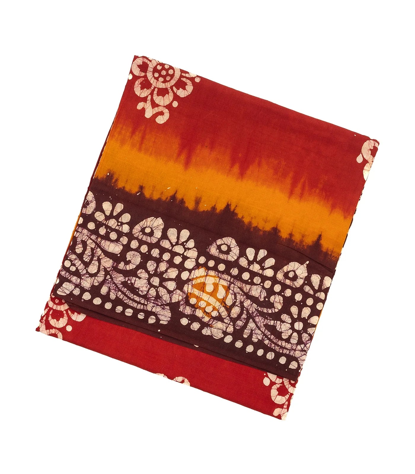 Red  Sungudi  Cotton Saree With Floral Motifs