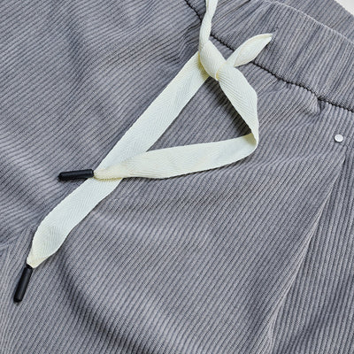 Light Grey Corduroy Relaxed Fit Trousers