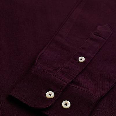 Burgundy Solid Twill Shirt