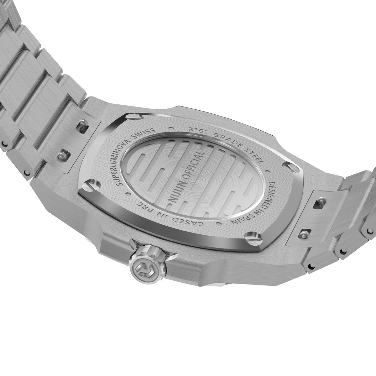 Nuun Official MT Silver Men Analogue Watch White Dial With Silver Marker - MT Silver 40.5mm