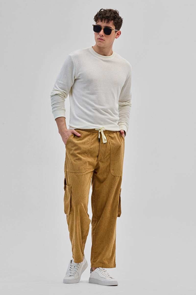 Light Brown Baggy Fit Cargo Pants