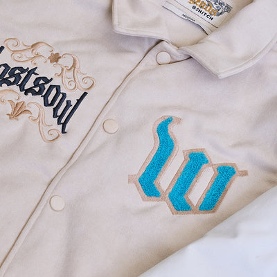 Legends Lost Soul Beige Varsity Jacket