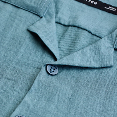 Light Blue Box Fit Linen Blend Shirt