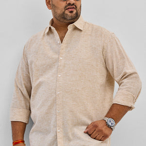 Beige Linen Blend Shirt