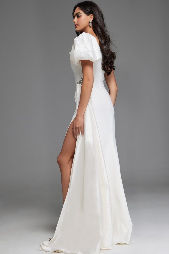 Jovani 44299 Long High Slit Wedding Dress